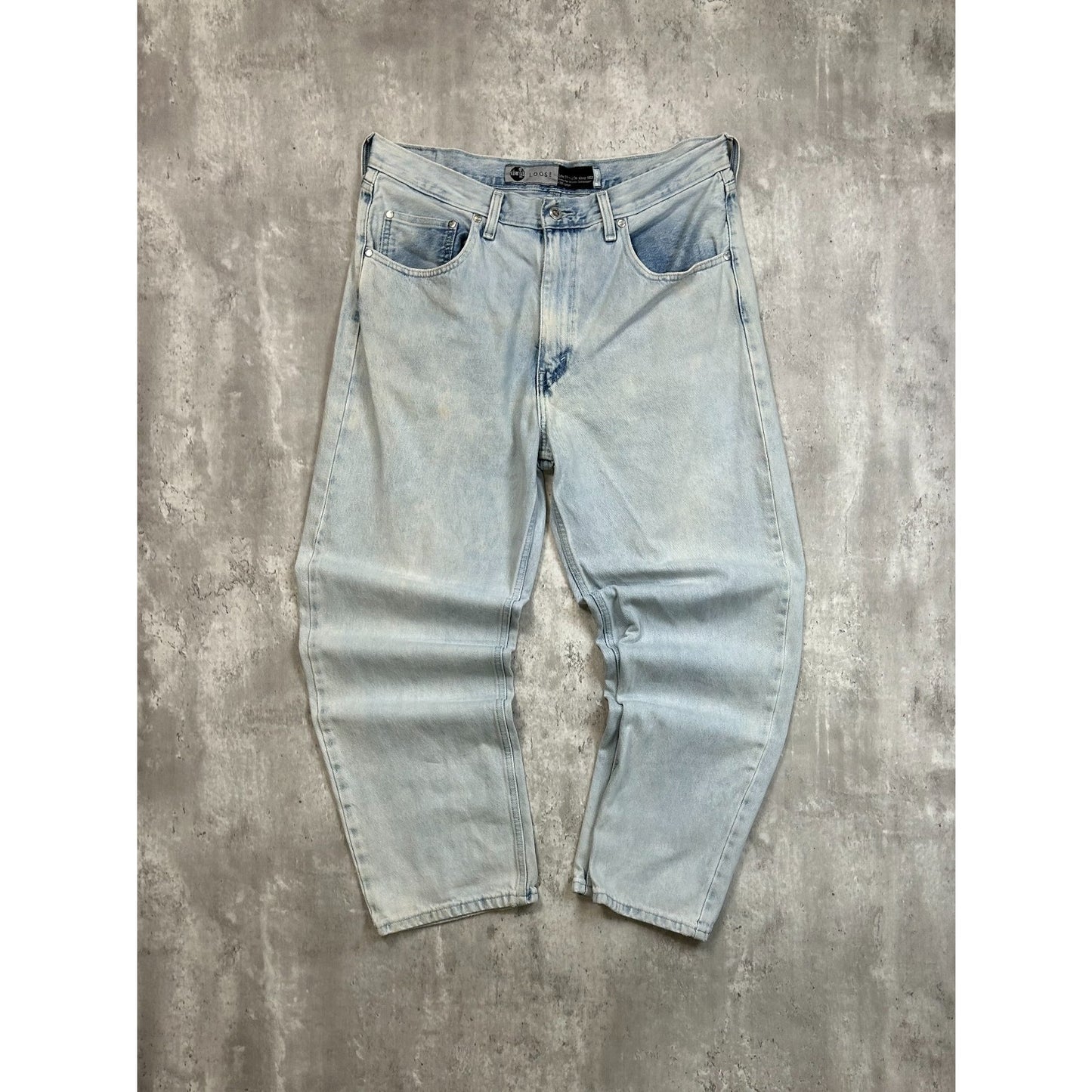 Vintage Levis Silvertab Loose Fit Light Wash Baggy Denim Pants Size 37