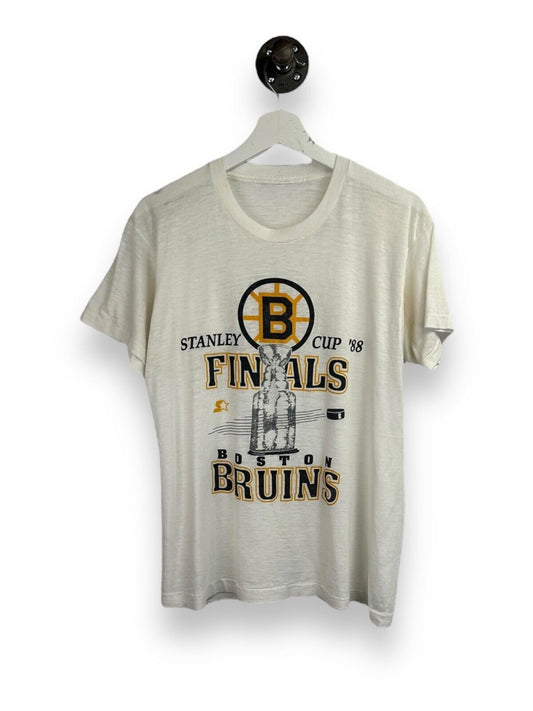 Vintage 1988 Boston Bruins NHL Stanley Cup Graphic Starter T-Shirt Size Medium