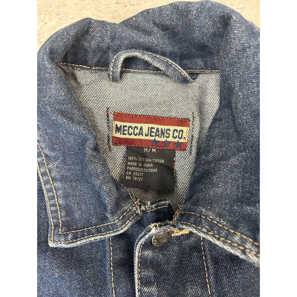 Vintage Y2K Mecca Jeans Dark Wash Denim Trucker Jacket Size Medium