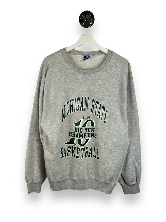 Vintage 1990 Michigan State Spartans NCAA BIG 10 Champs Sweatshirt Size XL