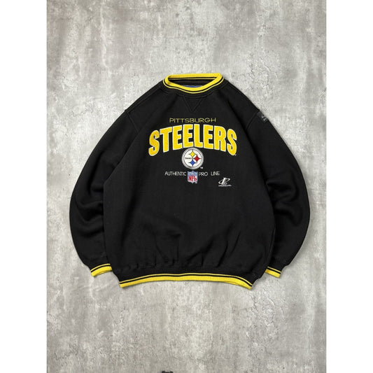 Vintage 90s Pittsburgh Steelers NFL Logo Athletic Spellout Sweatshirt Size XL