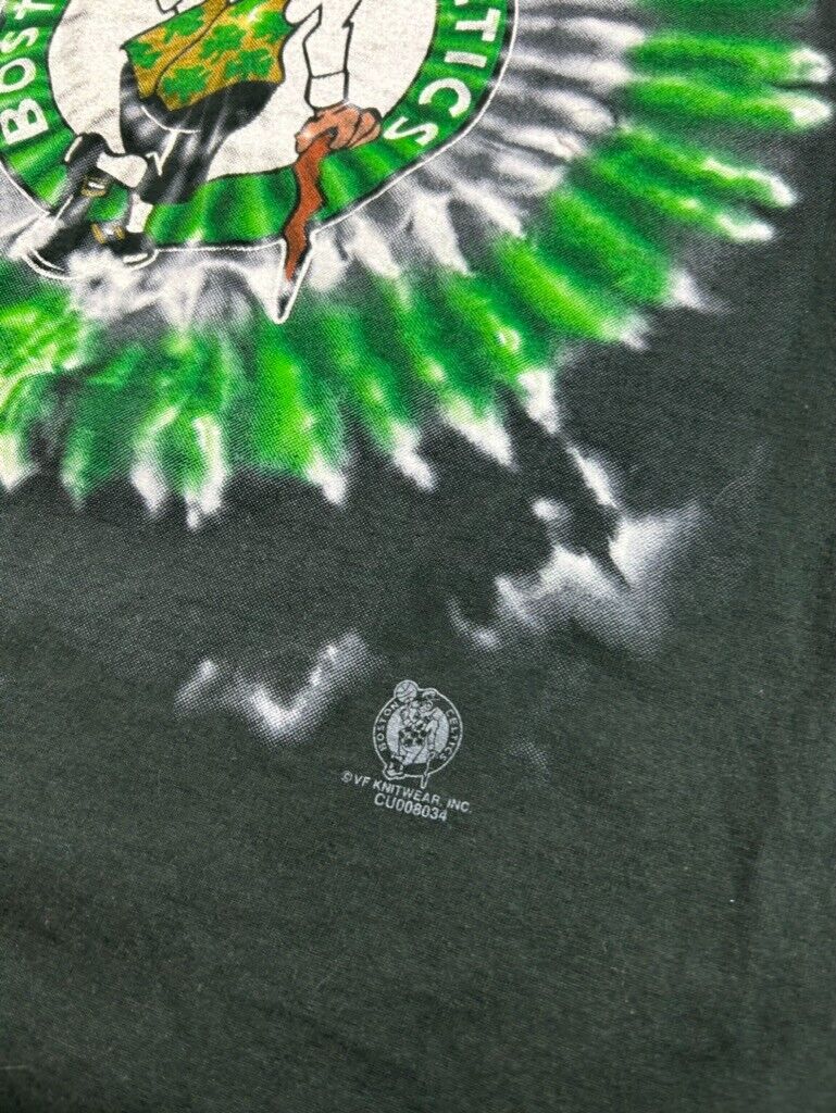 Vintage Boston Celtics NBA Tye Dye Graphic Basketball T-Shirt Size XL Black