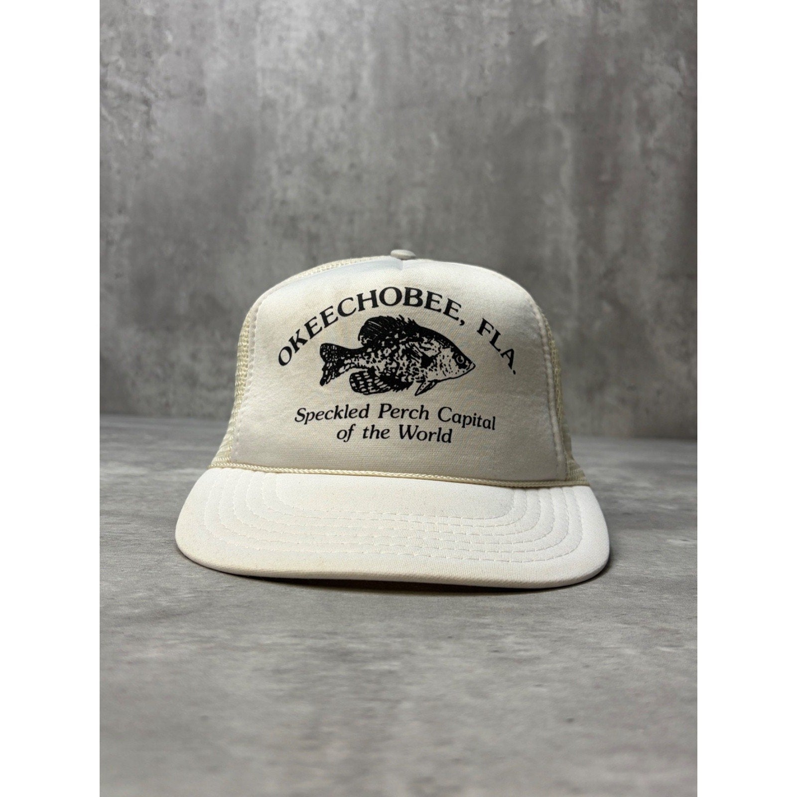 Vintage 80s/90s Speckled Perch Animal Graphic Trucker Snapback Hat OSFA