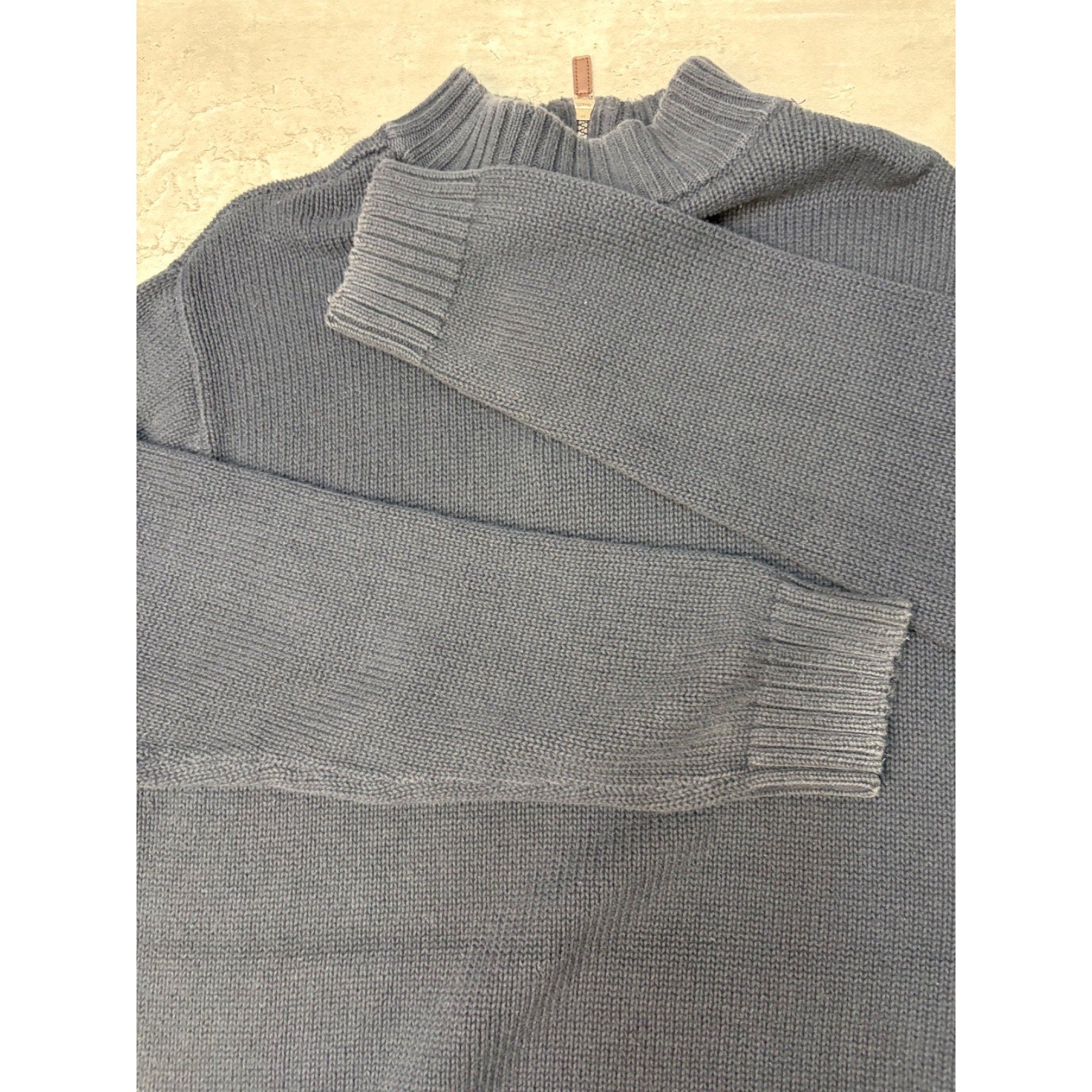 Vintage Chaps Embroidered Crest 1/4 Zip Pullover Knit Sweater Size Large