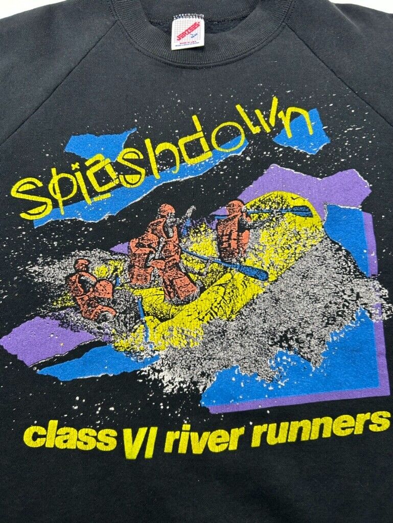 Vintage 80s/90s Splashdown Class VI River Runners Graphic Sweatshirt Size Large