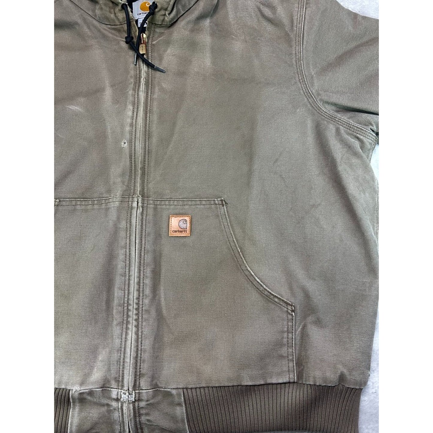 Vintage Carhartt Insulated Canvas Workwear Hooded Active Jacket Size XL