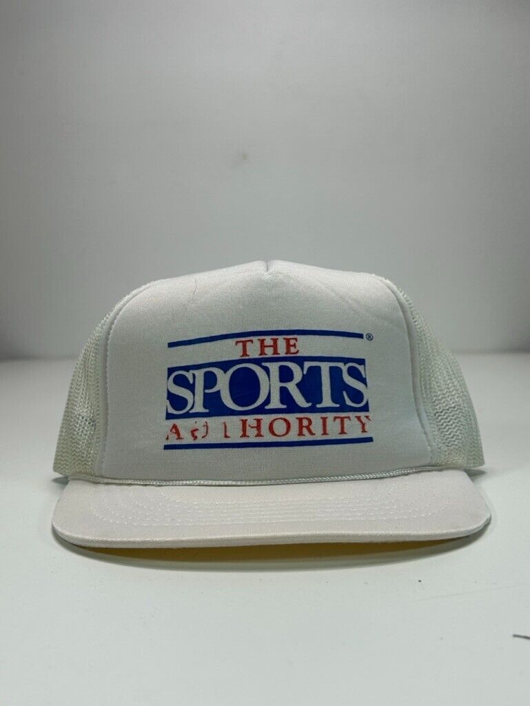 Vintage 80s/90s The Sports Authority Logo Graphic Trucker Snapback Hat OSFA