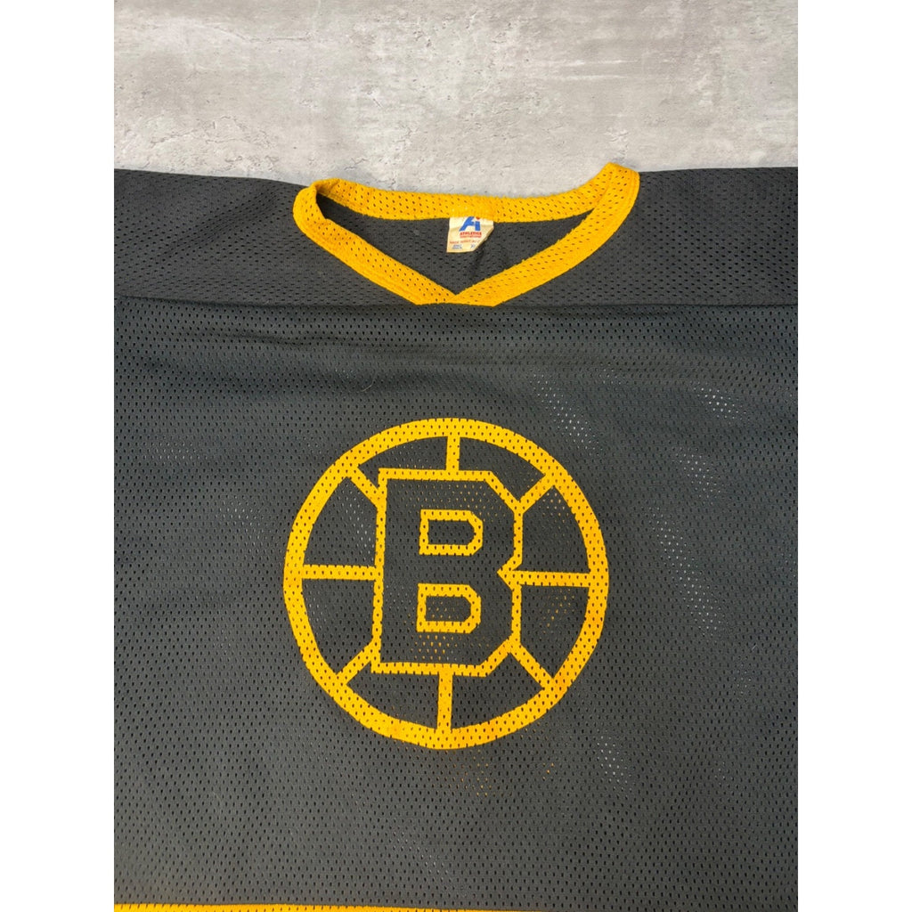 Vintage 90s Boston Bruins #5 NHL Graphic Logo Hockey Jersey Size XL
