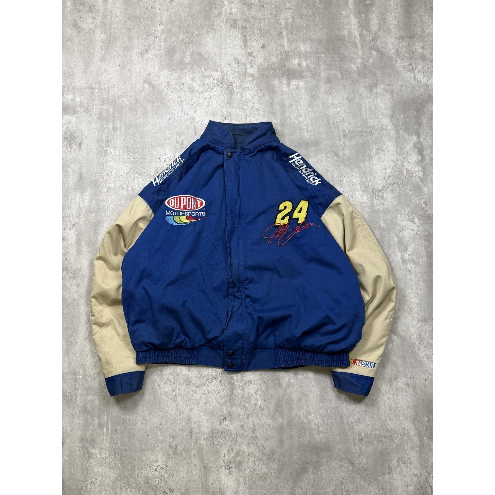 Vintage Jeff Gordon #24 Nascar Dupont Racing Varsity Bomber Jacket Size XL
