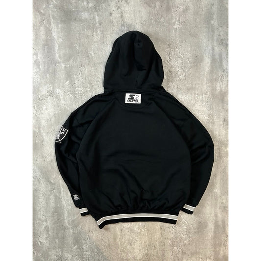 Vintage 90s Oakland Raiders NFL Starter Tailsweep Hooded Sweatshirt Size Large