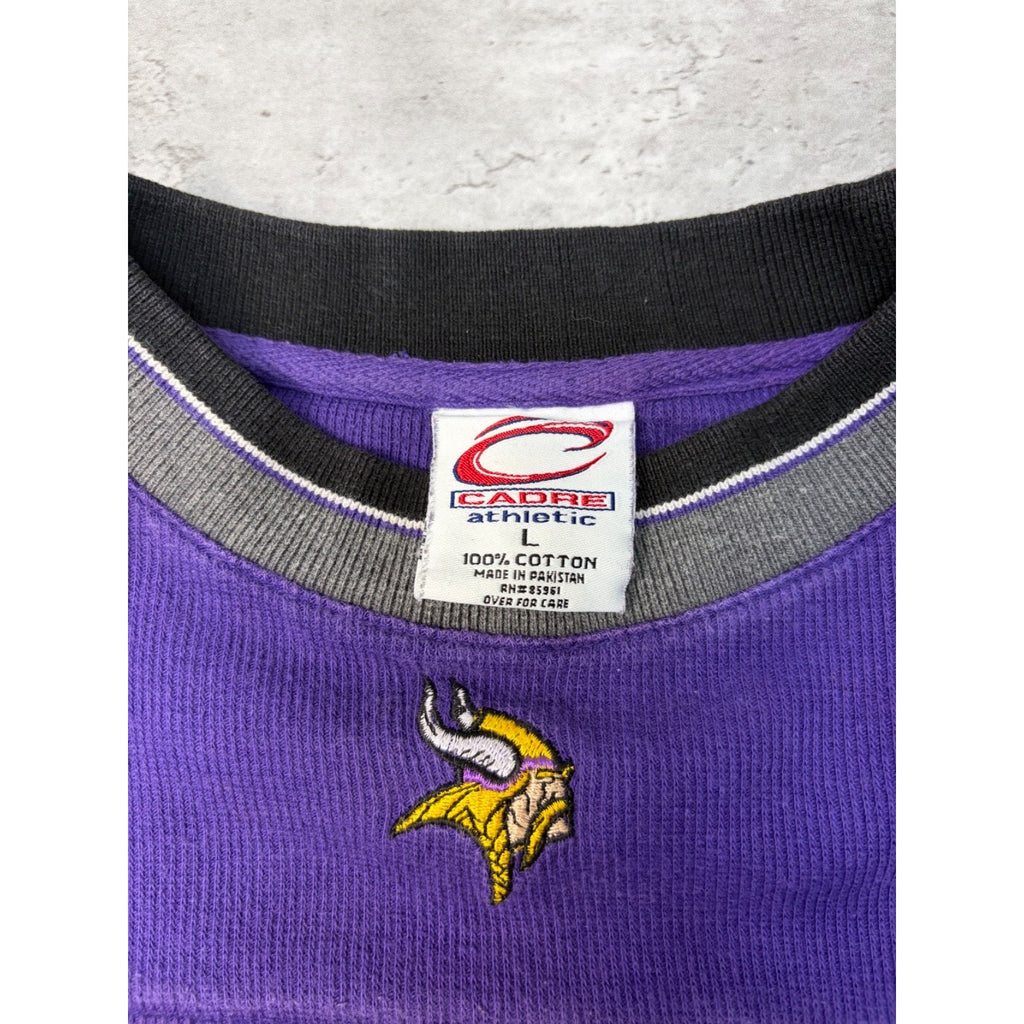 Vintage Minnesota Vikings NFL Embroidered Pullover Sweatshirt Size Large