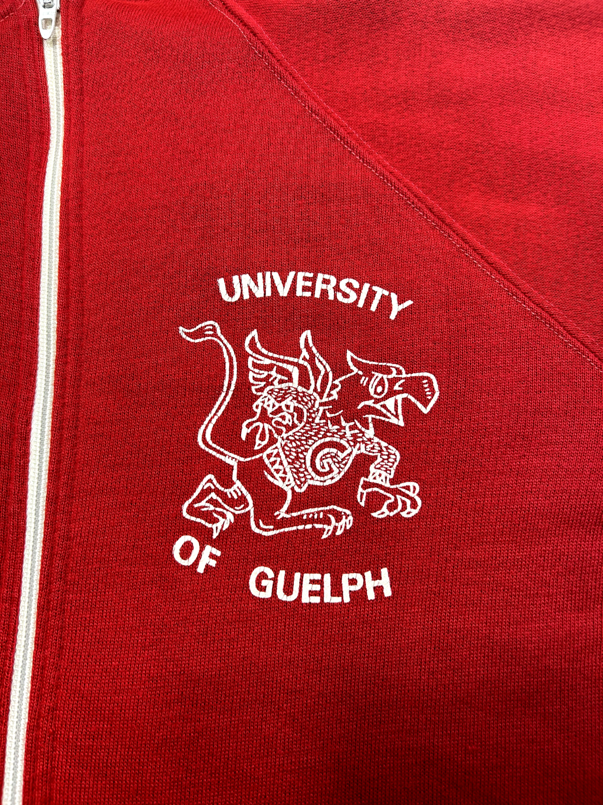 Vintage 60s/70s University Of Guelh Griffins Full Zip Hooded Sweatshirt Large