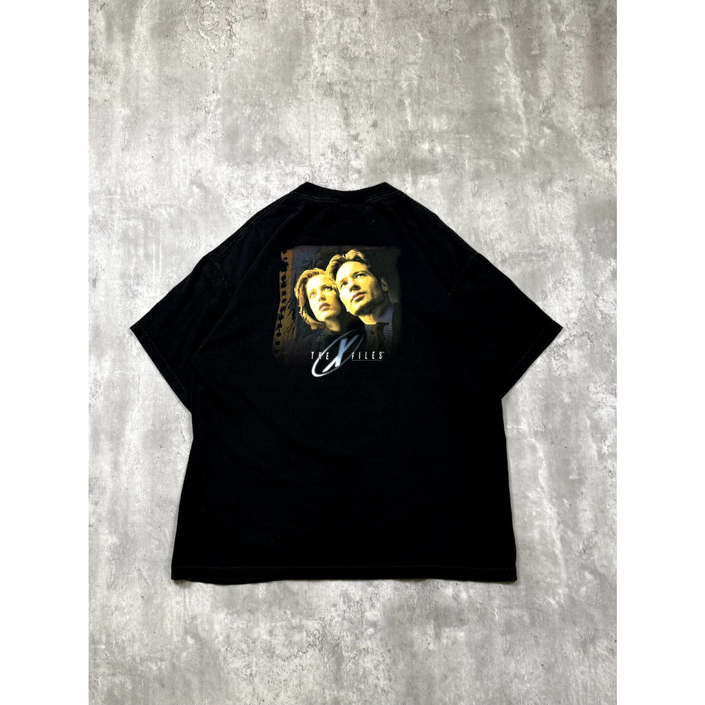Vintage 1998 The X Files Tv Show Promo Embroidered Spellout T-Shirt Size XL
