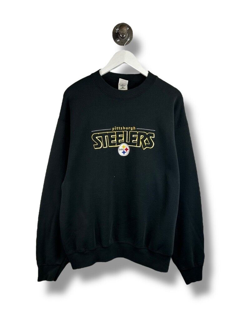 Vintage 90s Pittsburgh Steelers NFL Embroidered Spellout Sweatshirt Size XL