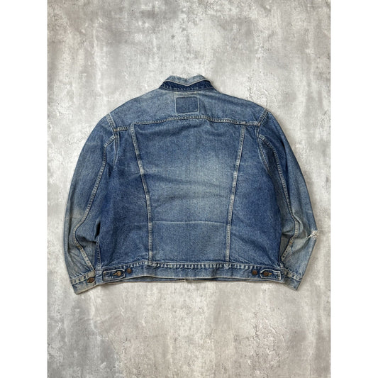 Vintage 90s Levis Red Tab Dark Wash Type 3 Denim Trucker Jacket Size 2XL