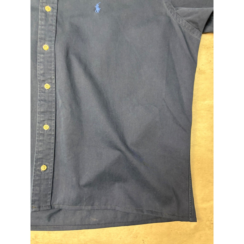 Vintage Polo Ralph Lauren Embroidered Pony Cropped Button Up Shirt Size Large