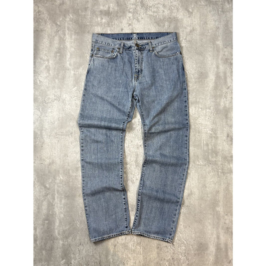 Vintage Carhartt WIP Light Wash Denim Workwear Pants Size 35 Blue