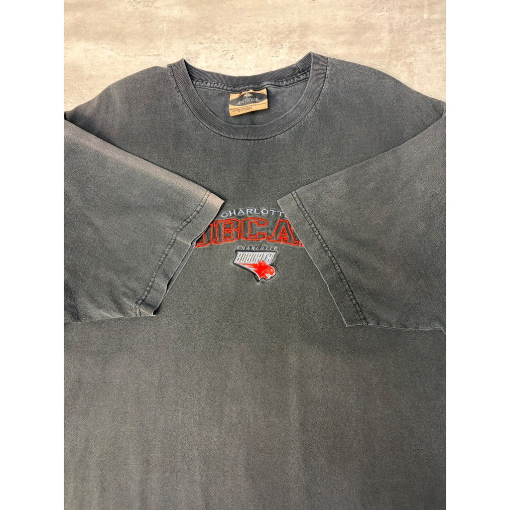 Vintage 90s Charlotte Bobcats Embroidered Spellout T-Shirt Size XL