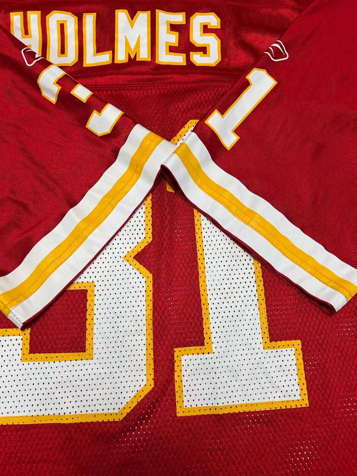 Vintage Priest Holmes #31 Kansas City Chiefs NFL Reebok Football Jersey Sz 2XL