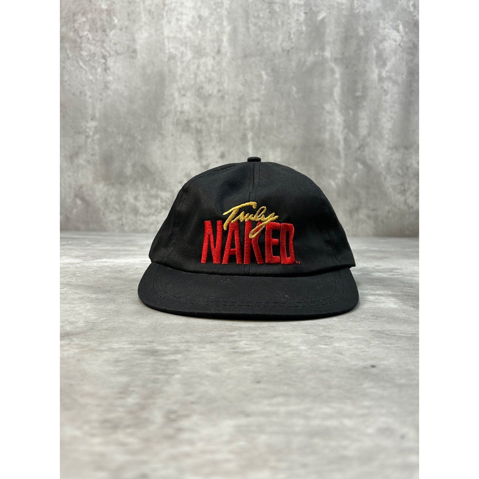 Vintage 90s Truly Naked Embroidered Spellout Drink Promo Strapback Hat OSFA