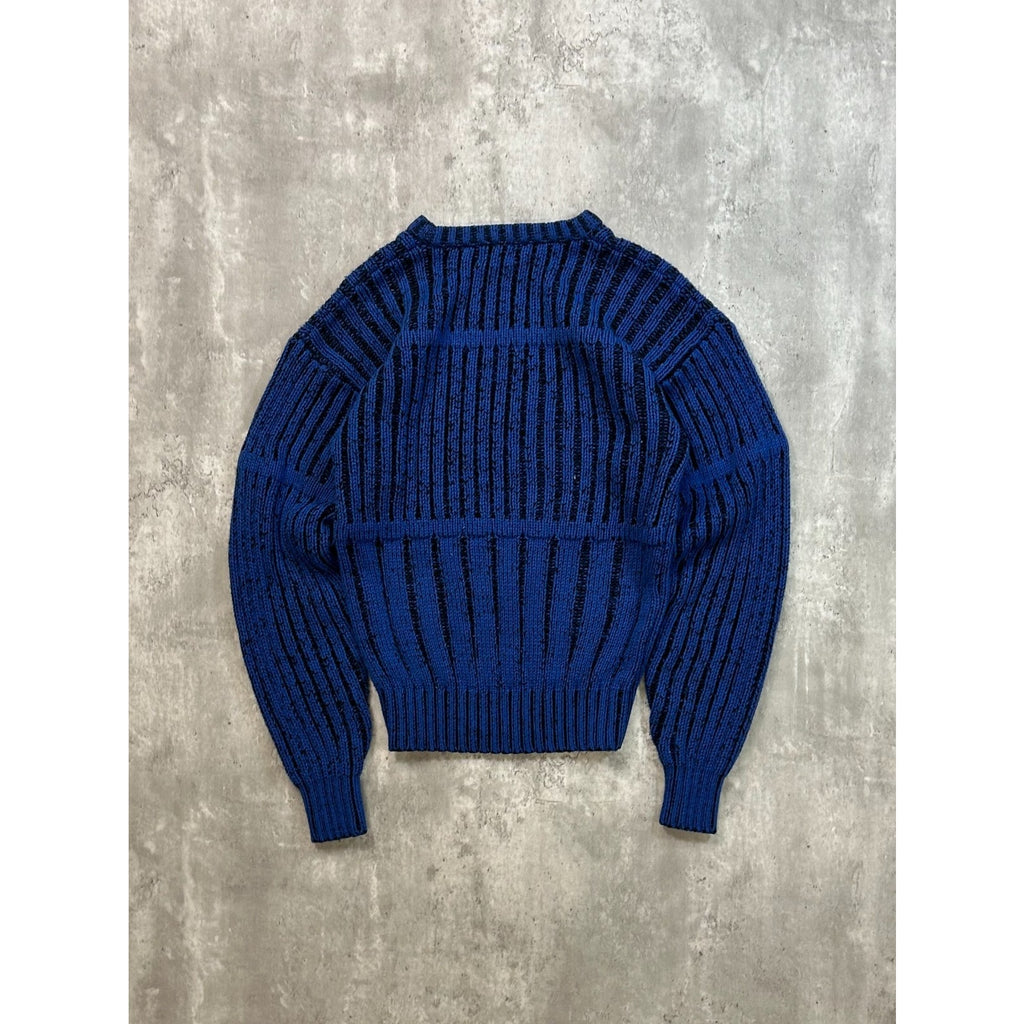 Vintage 90s Abstract Striped Pullover Ribbed Knit Sweater Size Small