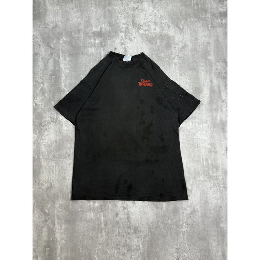 Vintage Pizza Inferno Restaurant Destination Graphic T-Shirt Size Large Black