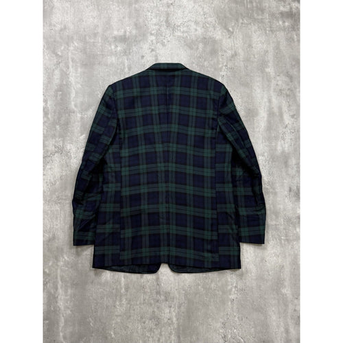 Vintage 1990s Tommy Hilfiger Green / Blue Plaid Print Blazer Jacket Size 18 Reg
