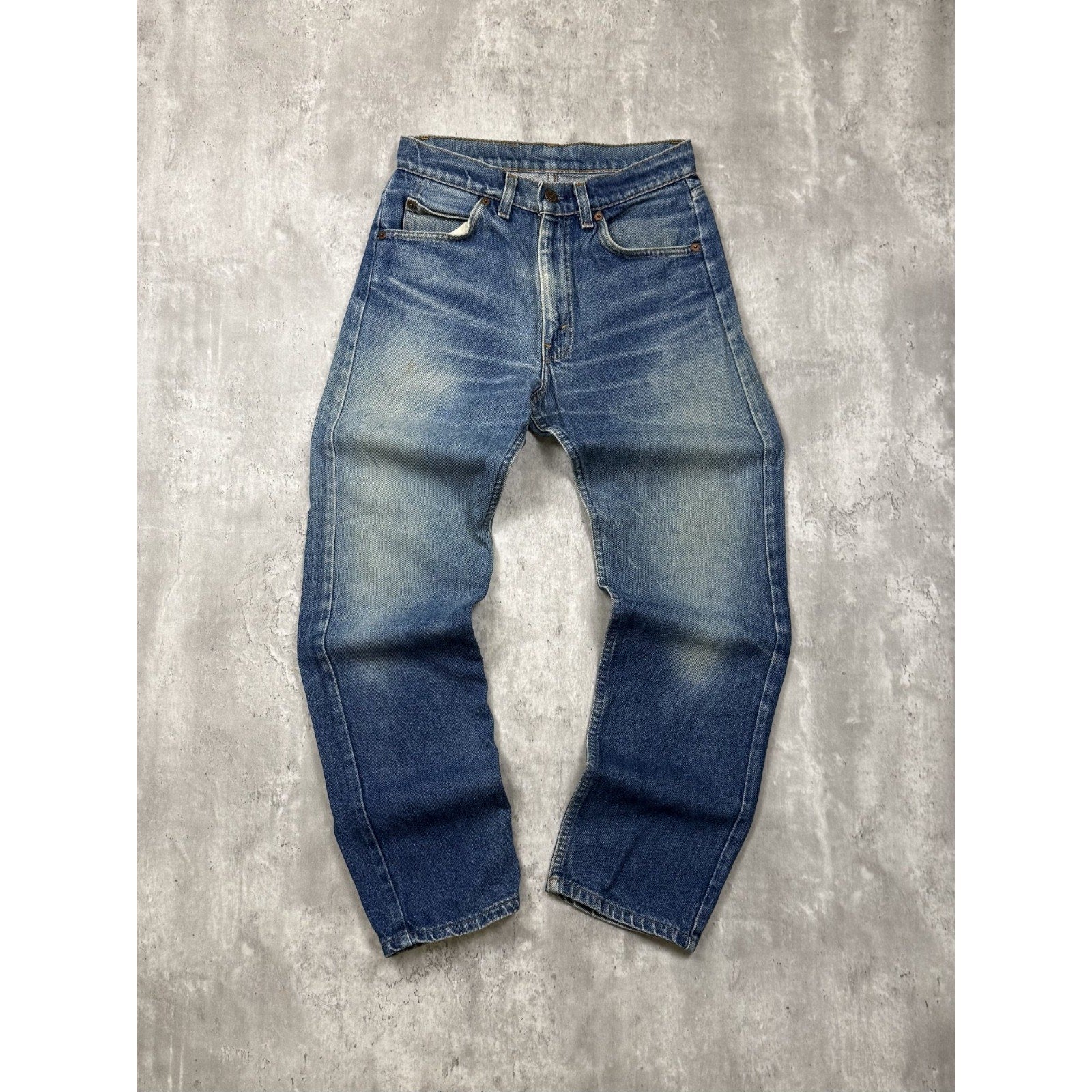Vintage 80s Levis Orange Tab Tapered Leg Dark Wash Denim Pants Size 27