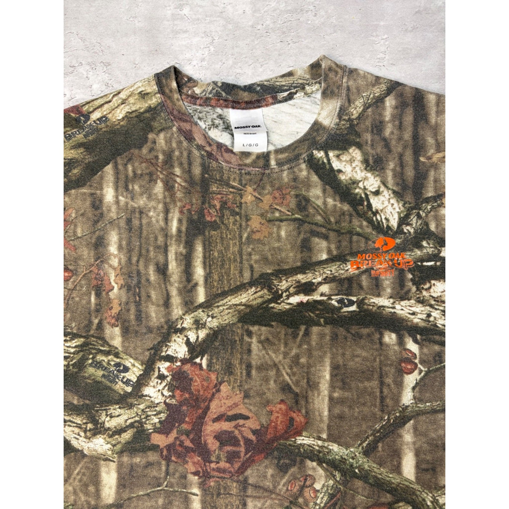 Vintage Mossy Oak Break Up Camo Hunting T-Shirt Size Large