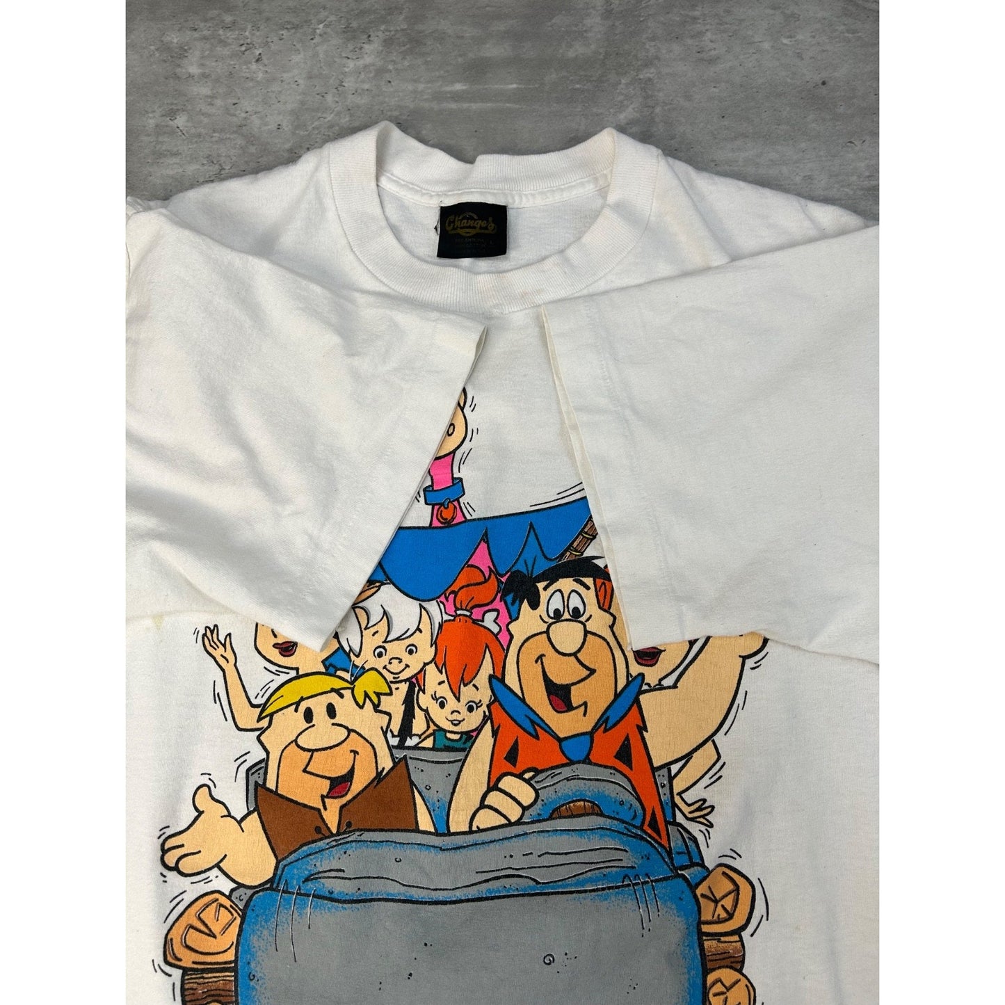 Vintage 1991 The Flintstones Cartoon Tv Show Promo Graphic T-Shirt Size Large