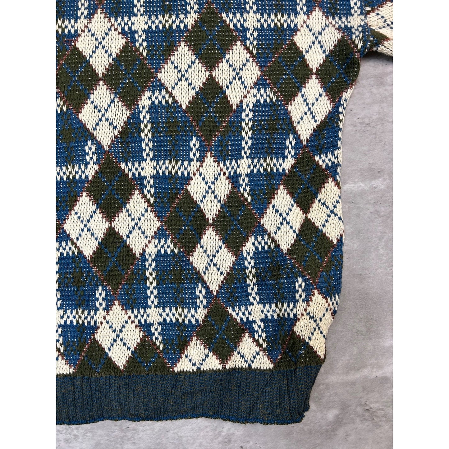 Vintage 90s Crossings Argyle Print Pullover Knit Sweater Size Large