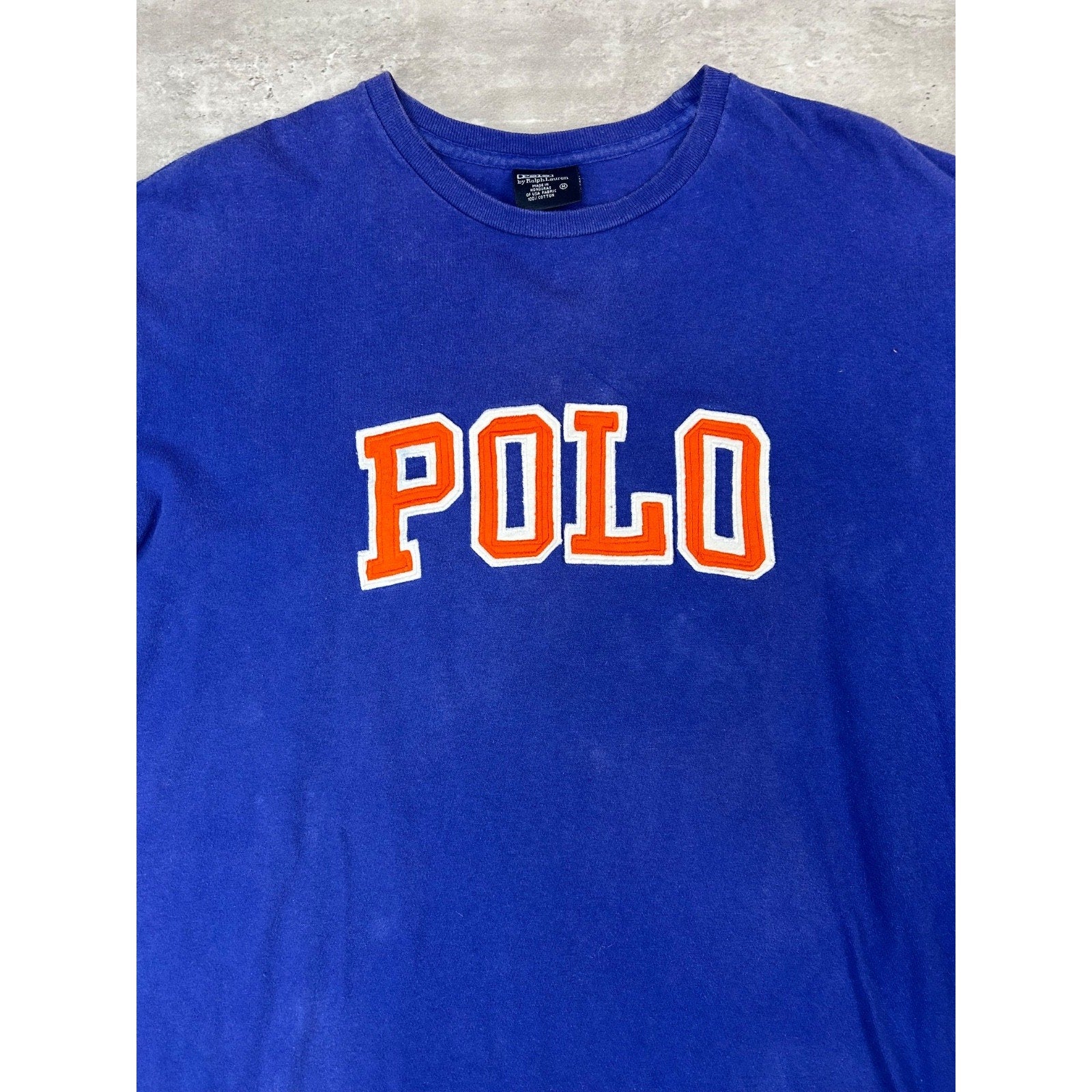 Vintage 90s Polo Ralph Lauren Embroidered Spellout Long Sleeve T-Shirt Sz Medium