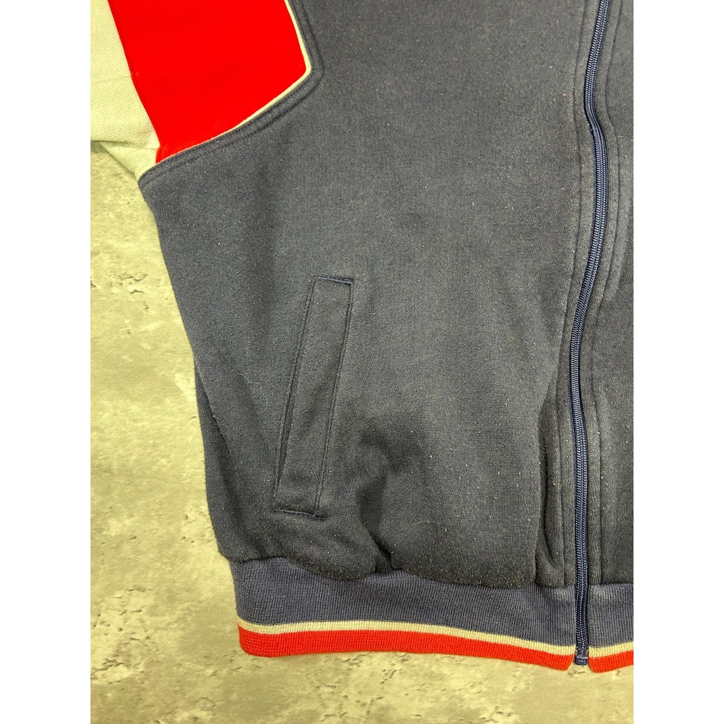 Vintage 80s Adidas Embroidered Trefoil Full Zip Two Tone Sweatshirt Size XL