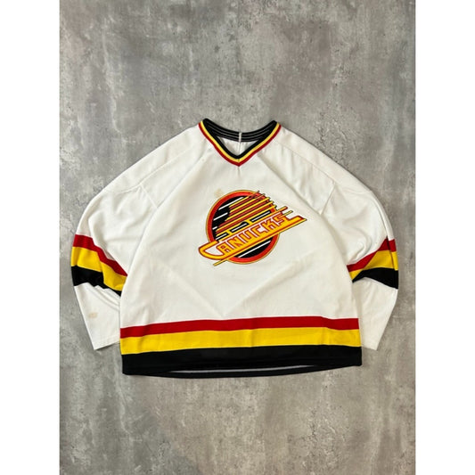 Vintage 90s Vancouver Canucks NHL Stitched CCM Hockey Jersey Size XL