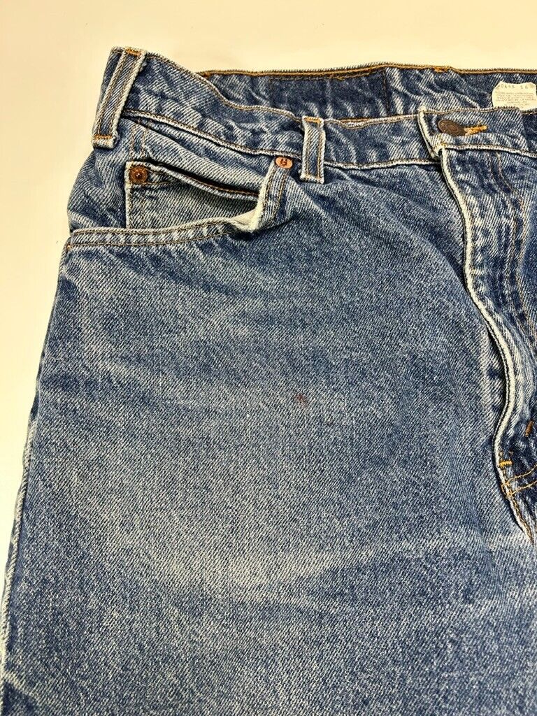 Vintage 80s/90s Levis 550 Orange Tab Medium Wash Denim Tapered Leg Pants Sz 32W