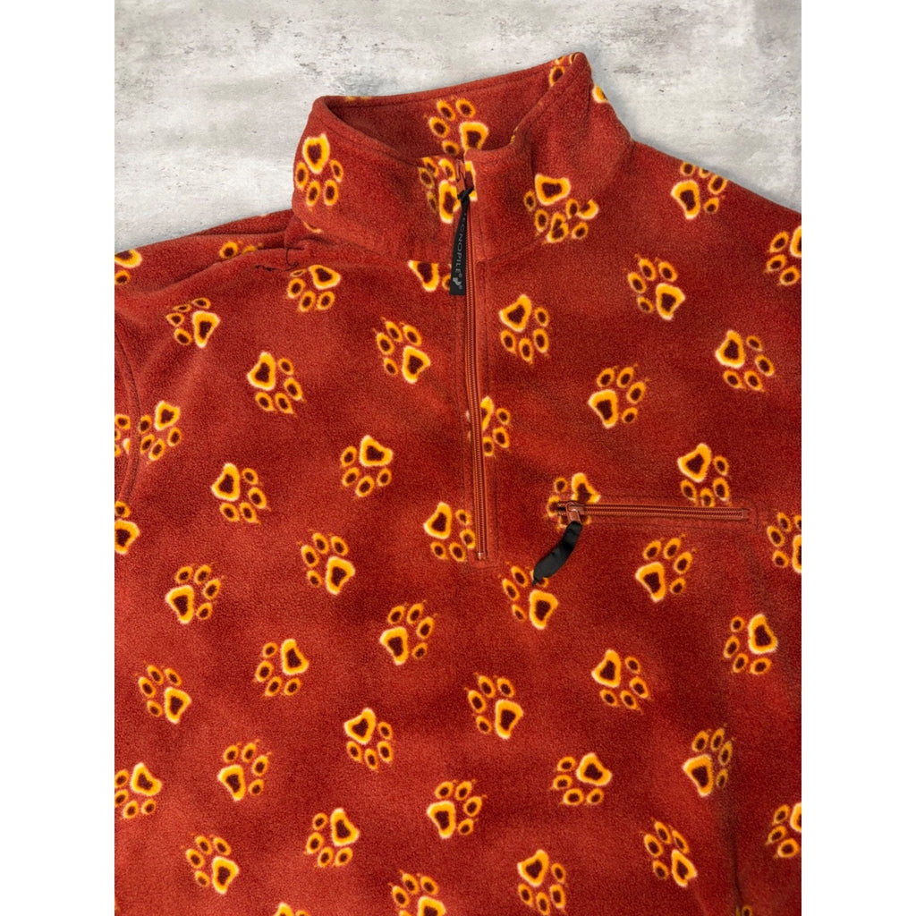 Vintage Jack Wolfskin Paw Print Fleece 1/4 Zip Sweatshirt Size 2XL