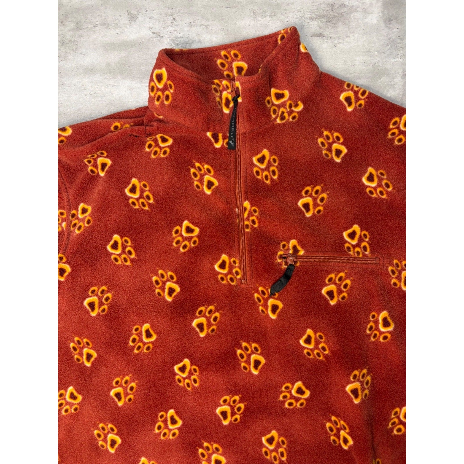 Vintage Jack Wolfskin Paw Print Fleece 1/4 Zip Sweatshirt Size 2XL