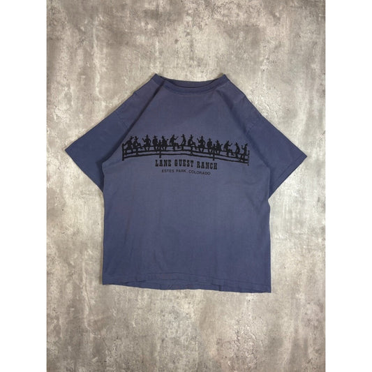 Vintage 1990s Lane Quest Ranch Cowboy Graphic Destination T-Shirt Size XL