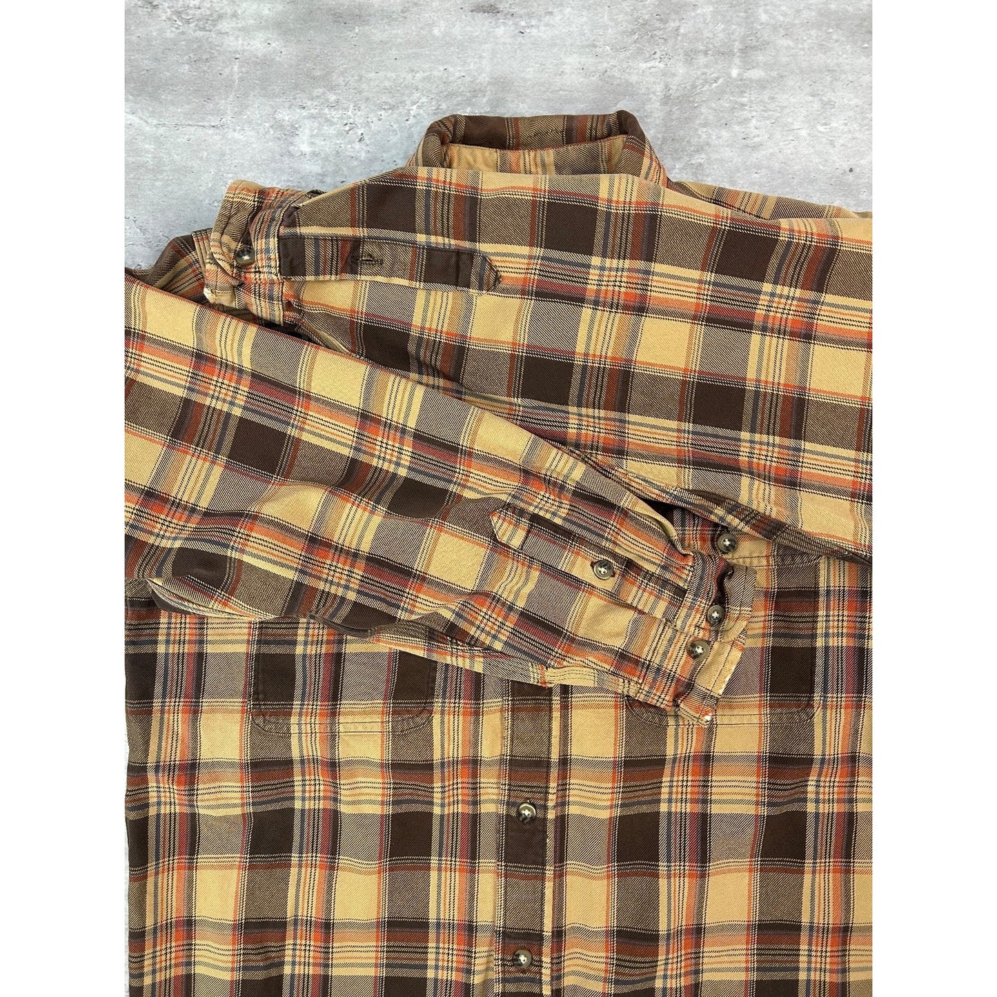 Vintage Carhartt Plaid Double Pocket Workwear Long Sleeve Button Up Shirt Medium