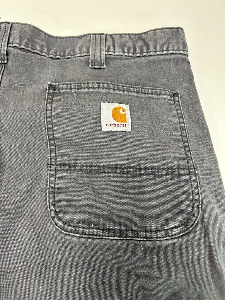 Carhartt Straight Fit Canvas Work Wear Pants Size 37W Gray