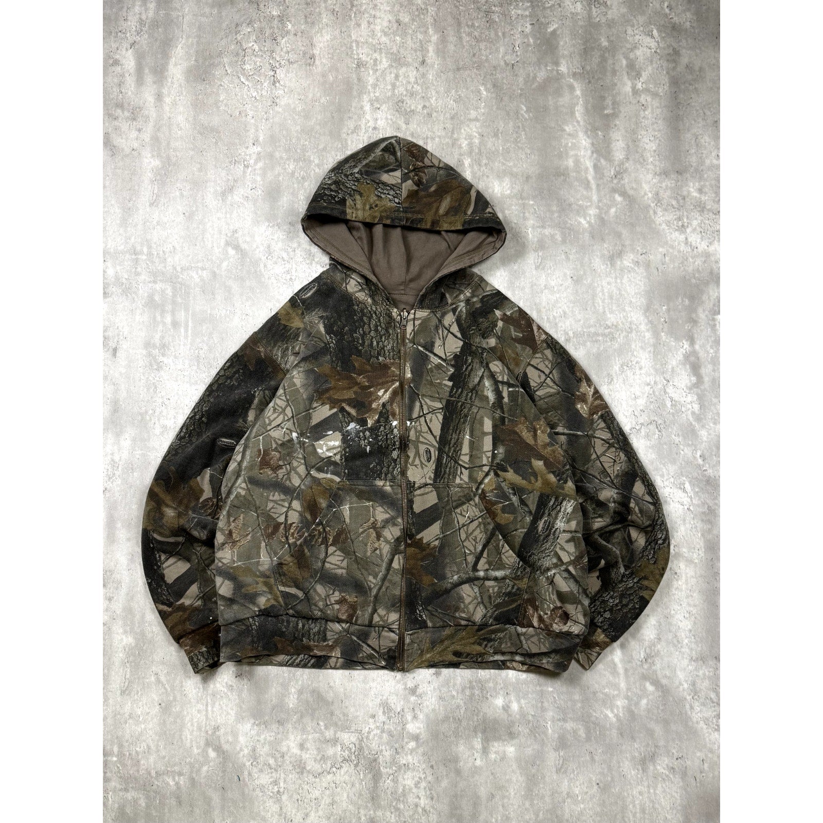 Vintage Outfitters Ridge Realtree Hardwoods Reversible Hooded Sweatshirt Size XL