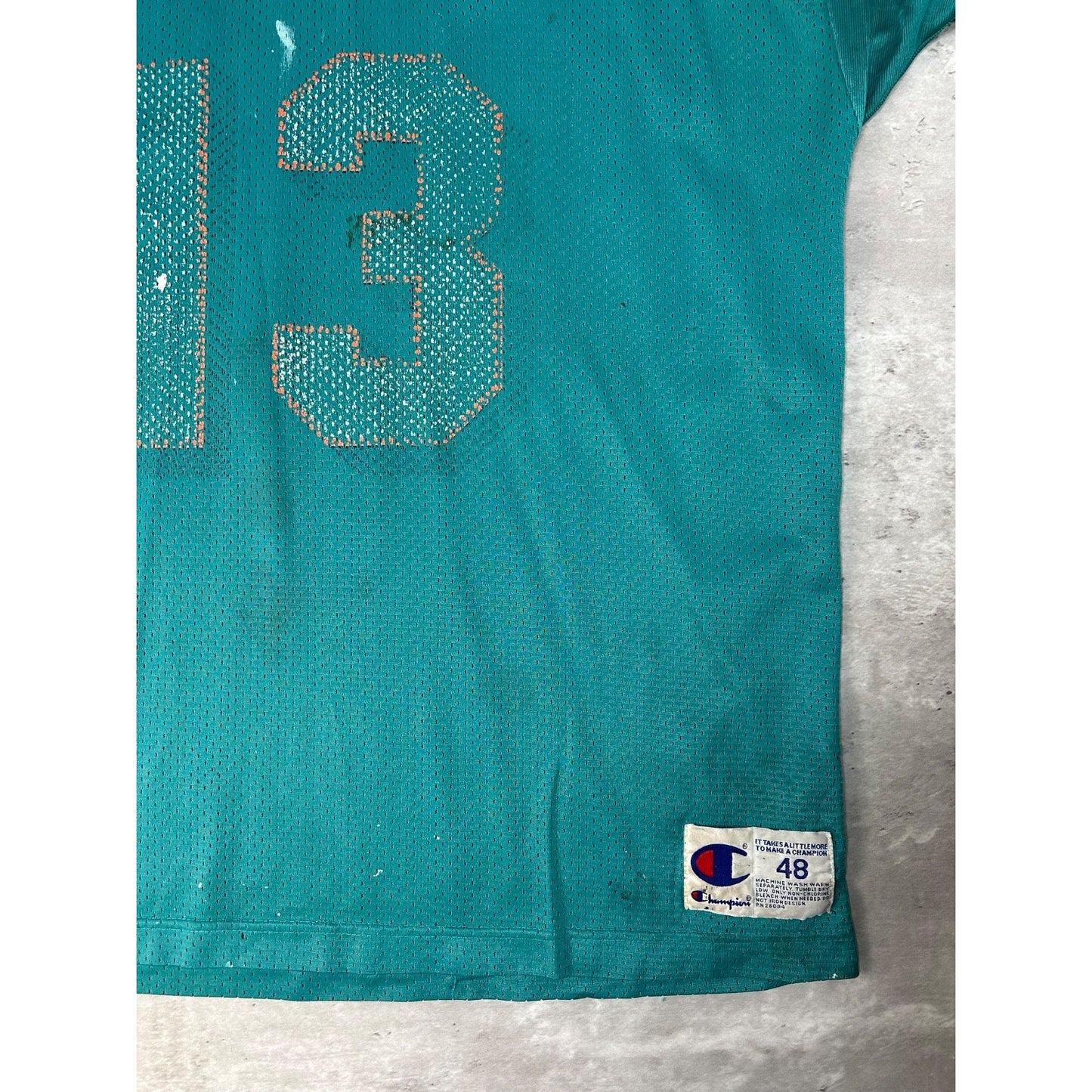 Vintage 90s Dan Marino #13 Miami Dolphins NFL Champion Football Jersey Size XL