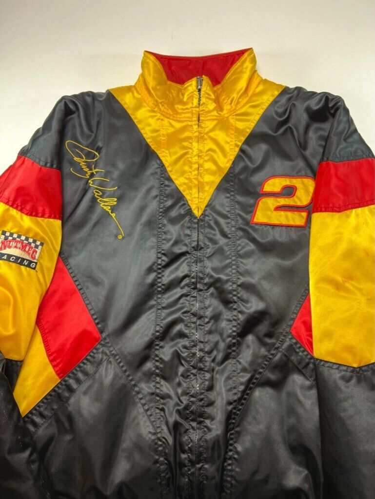 Vintage 90s Rusty Wallace #2 Nascar Embroidered Insulated Jacket Size Large