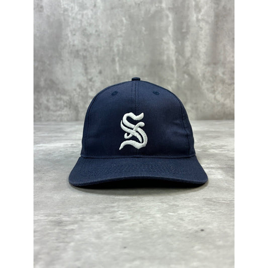 Vintage Old English S Embroidered Logo Snapback Hat OSFA