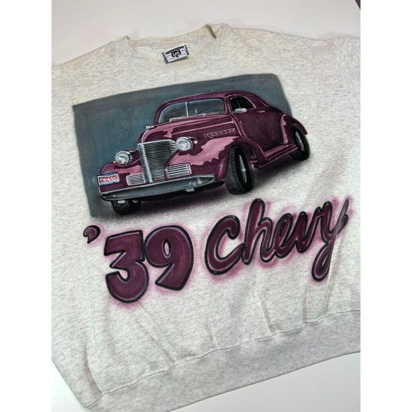 Vintage 90s '39 Chevy Rush Graphic Car Sweatshirt Size XL Grey