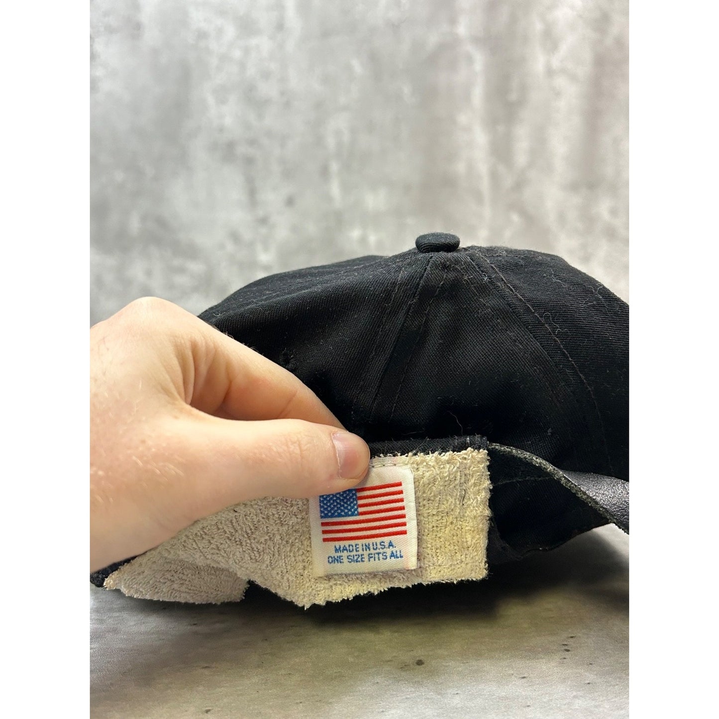 Vintage 90s BIg Als Embroidered Spellout Logo Strapback Hat OSFA Black