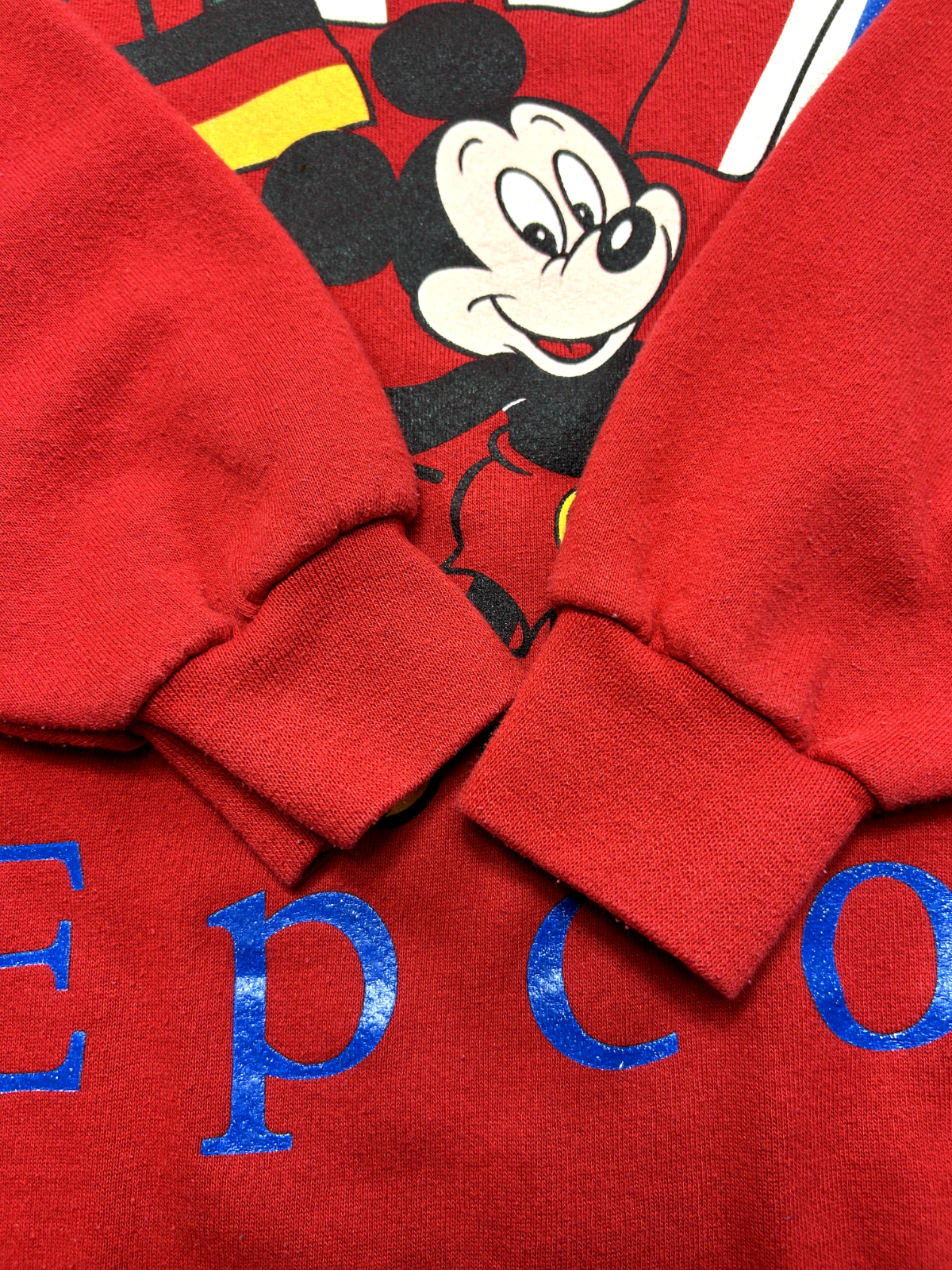Vintage 80s Disney Mickey Mouse Epcot Destination Graphic Sweatshirt Sz 4XL Red