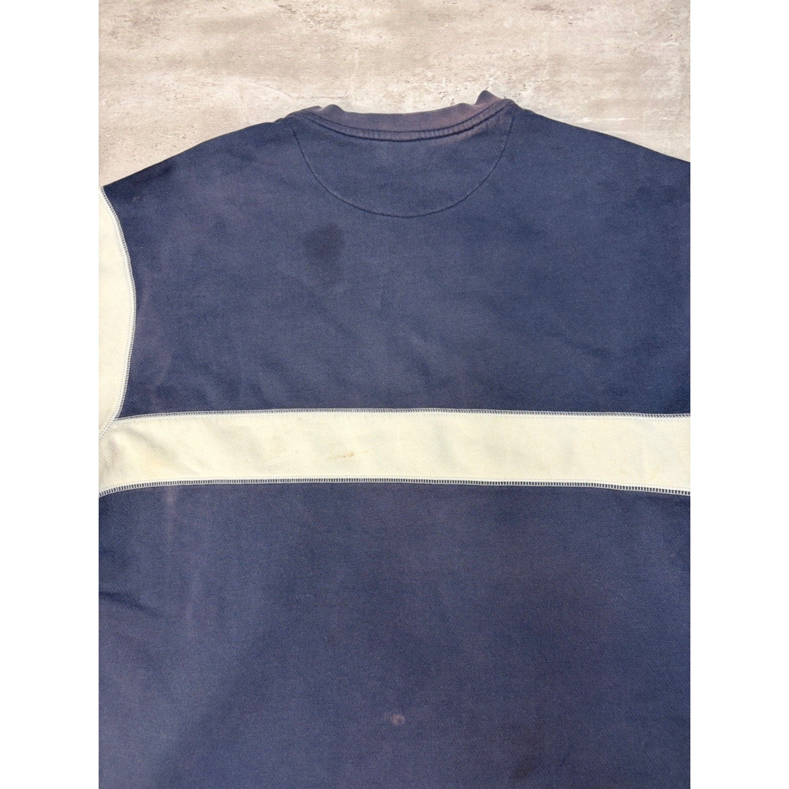 Vintage Nike Embroidered Tech Spellout Striped Crewneck Sweatshirt Size Large
