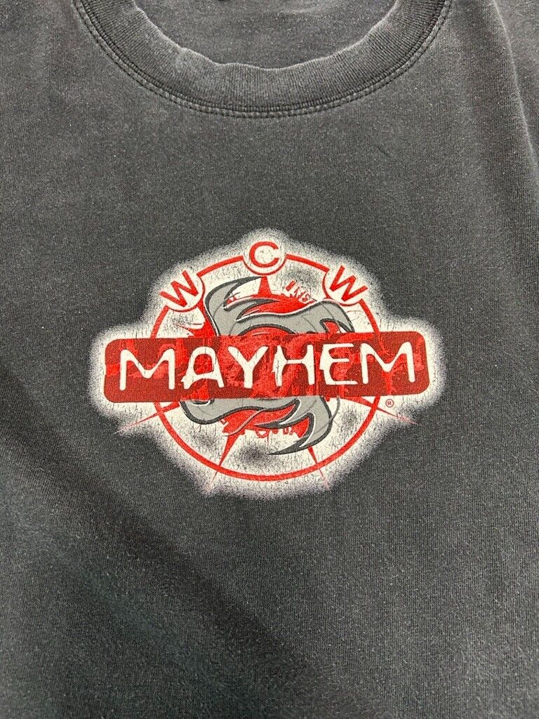 Vintage 2000 WCW Mayhem Unleashed Wrestling Promo Graphic T-Shirt Size XL