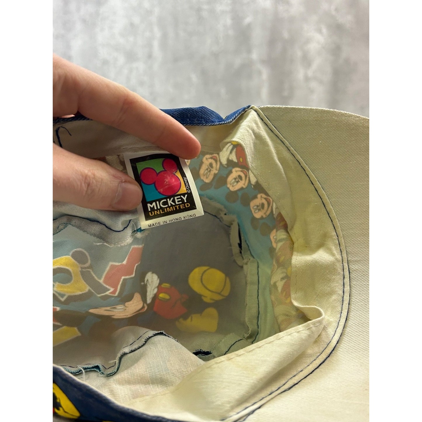 Vintage 80s/90s Disney Mickey Mouse Cartoon Character Flex Fit Hat OSFA